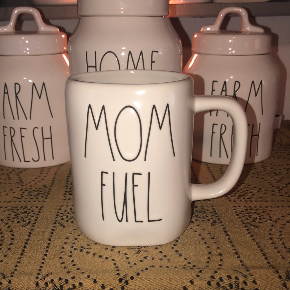 Rae Dunn MOM FUEL Mug White
